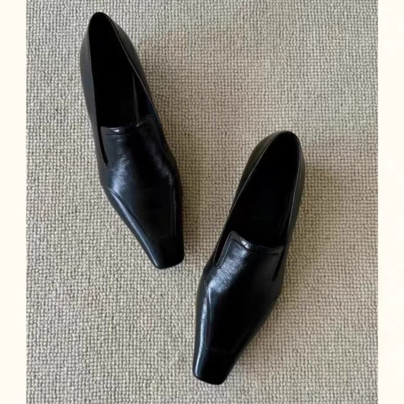 Women'S Shoes - Retro Kare Burun Derin Ağızlı Slip-on
