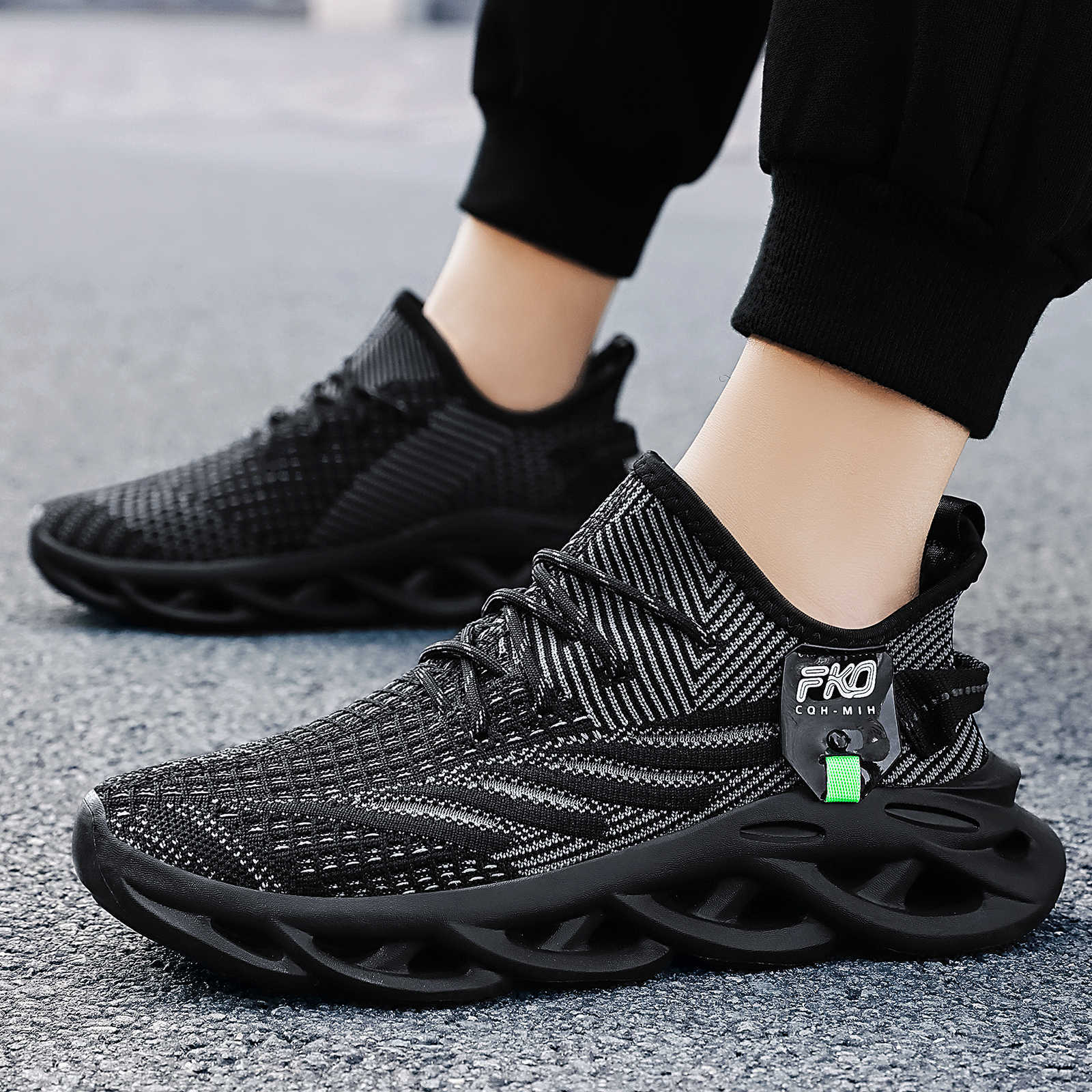 Erkek Nefes Alabilen Örme Spor - Knit Fabric Lace Up Sneakers incelemesi ve fiyatı