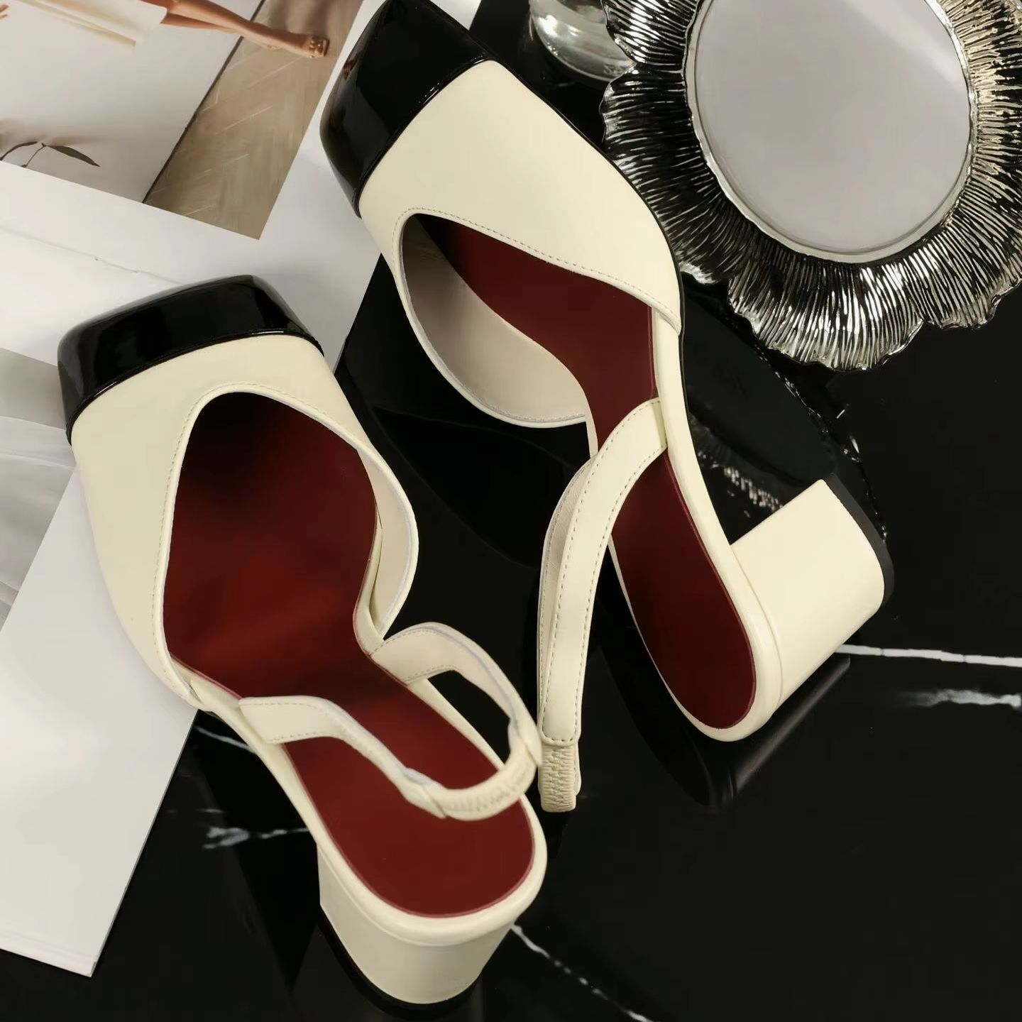 Kadınlar İçin İki Tonlu Krem S - Sandals incelemesi ve fiyatı