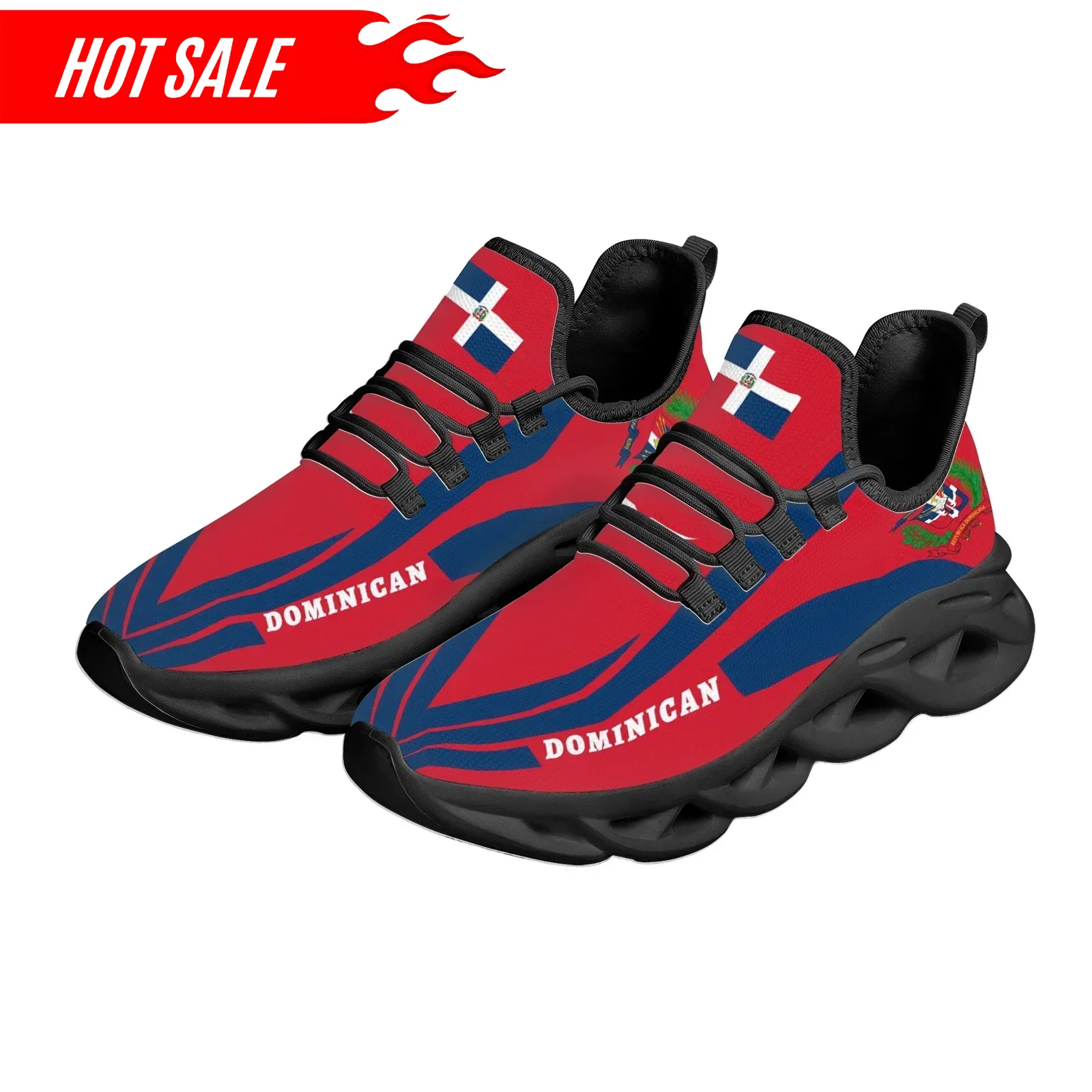 Sıcak Dominik Bayrağı Ulusal A - Knit Fabric Lace Up Sneakers incelemesi ve fiyatı