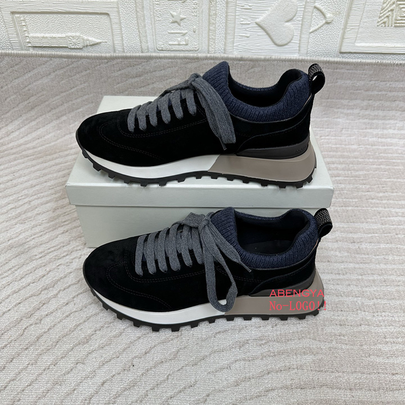 2025 Beyaz Örme Süet Düz Loafe - Knit Fabric Lace Up Sneakers incelemesi ve fiyatı